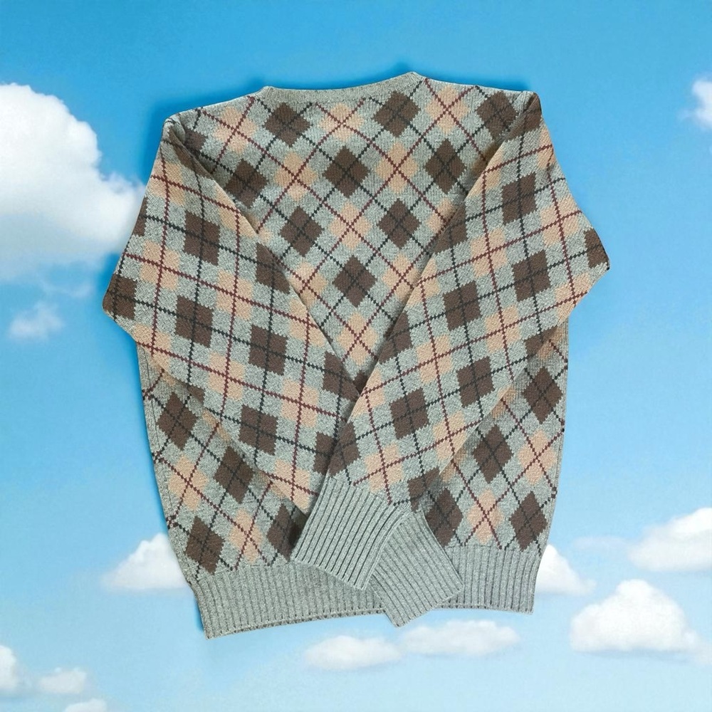 Polo Ralph Lauren 90s Vintage Argyle Wool Sweater - Picture 2 of 5